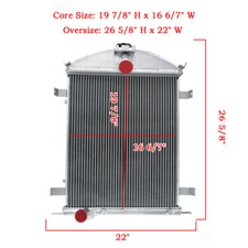 4-rows Aluminum Radiator For 19281929 Ford Model A Heavy Duty 3.3l L4 Gas