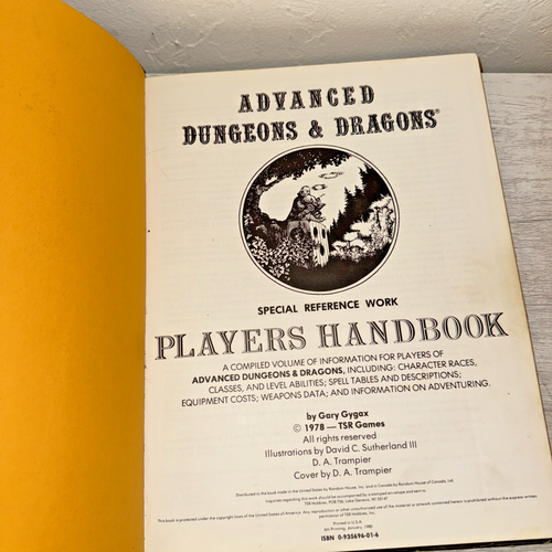 Advanced D&D Players Handbook 6th Printing TSR Gary Gygax 1978 Dungeons Dragons - Picture 8 of 20