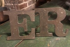 Vintage Brass Letters ER