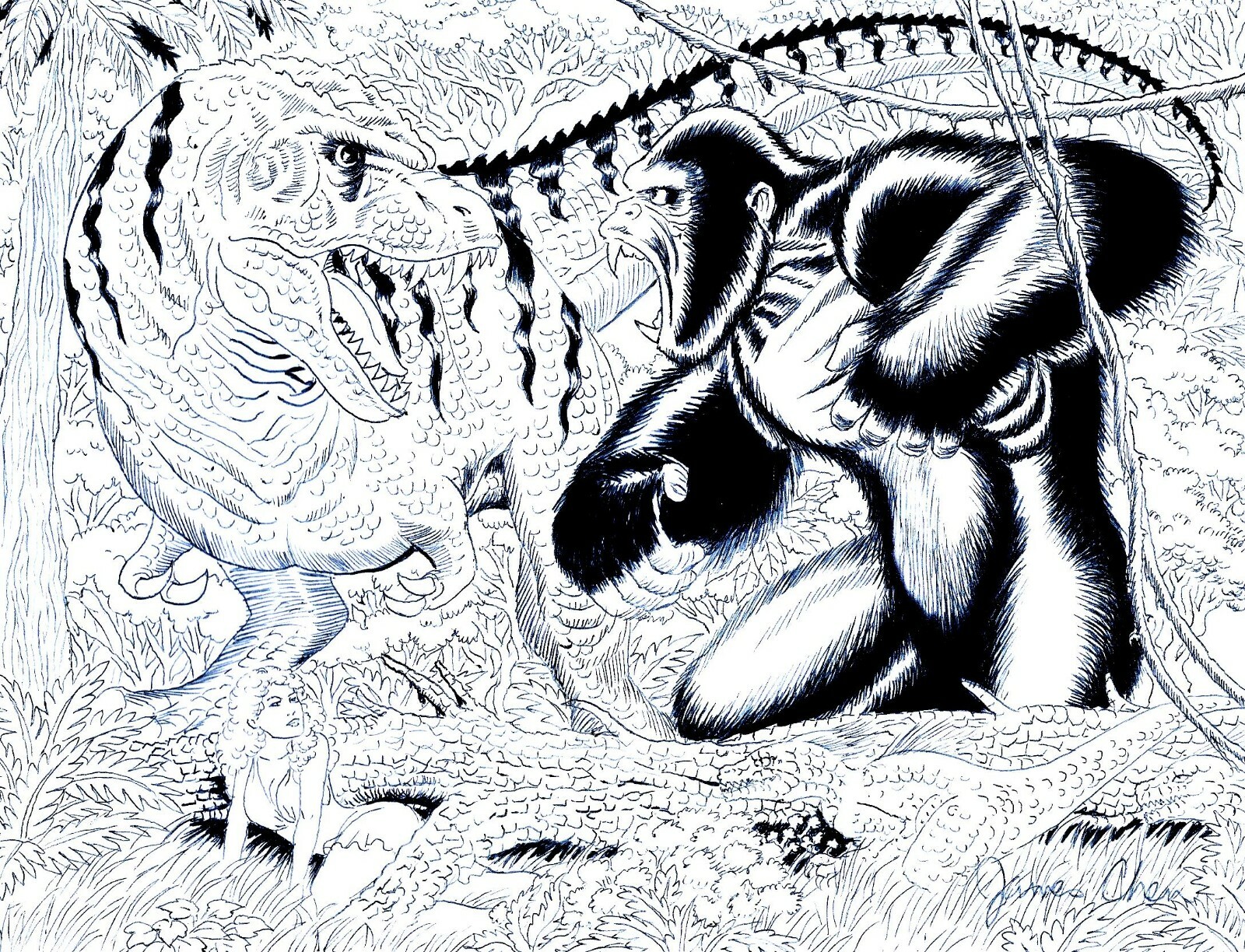 T Rex Drawing From King Kong