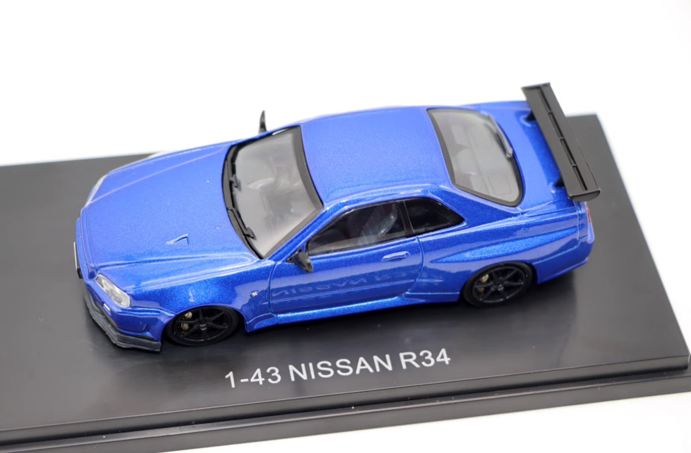 1/43 Alloy diecast car model Nissan GT-R R34 sports car blue | eBay