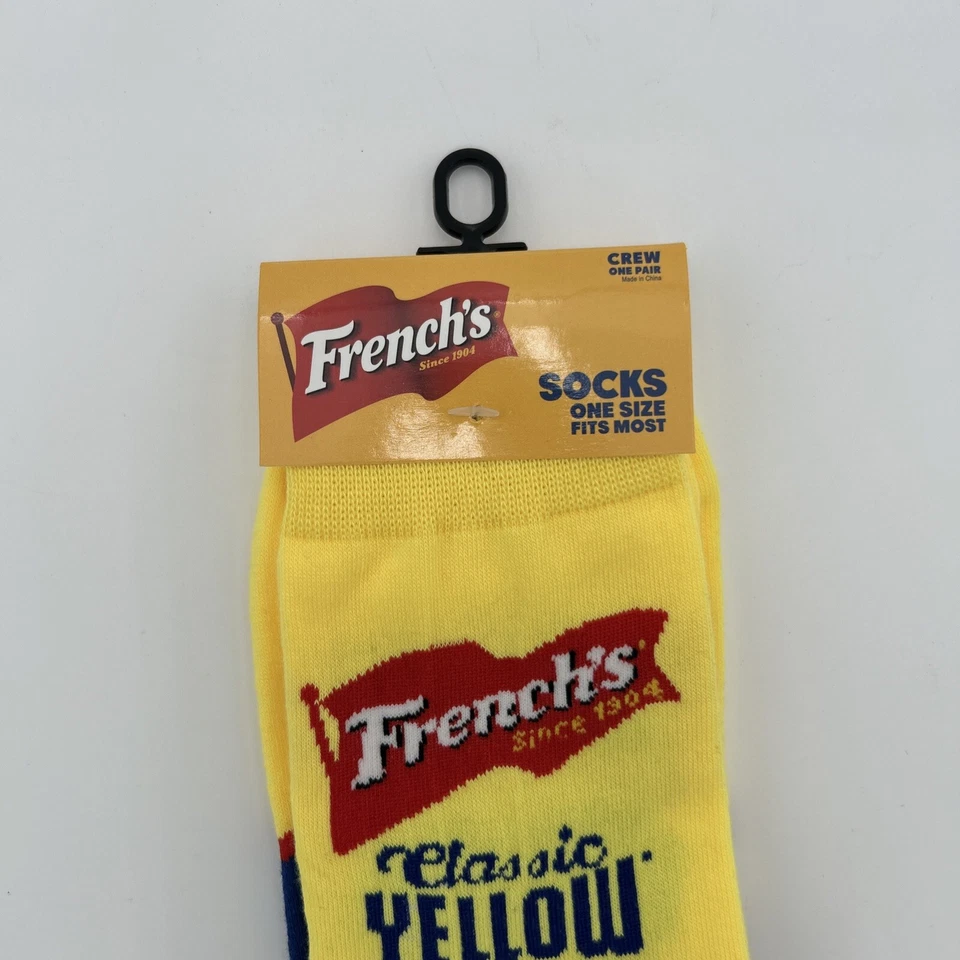 Nuevos calcetines clásicos franceses amarillos mostaza talla única para la mayoría Foto 4 de 4