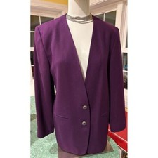 Gorgeous VTG eggplant Pendleton Wool Suit Skirt sz 14p Blazer sz 10p USA petite