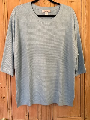 Linea Tesini @ Kaleidoscope Plus Size 18 20 Blue Textured Sweater JUMPER Winter