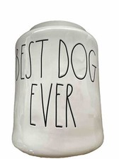 RAE DUNN BEST DOG EVER Ceramic Canister Container White NEW