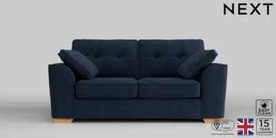 Next Stamford 2 Seater Small Sofa Chenille Navy blue RRP £1099