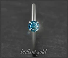 Diamond 585 gold brilliant ring; 0.32ct, blue, Si; solitaire ladies ring; White gold