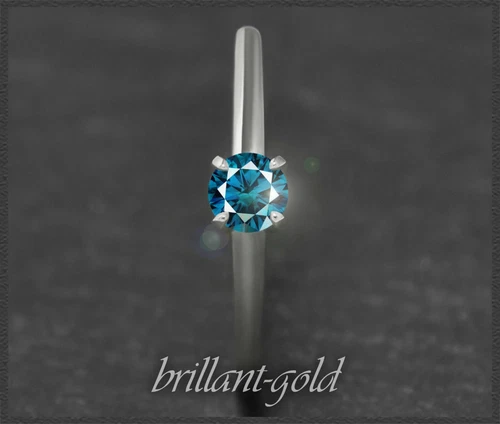 Diamond 585 gold brilliant ring; 0.32ct, blue, Si; solitaire ladies ring; White gold