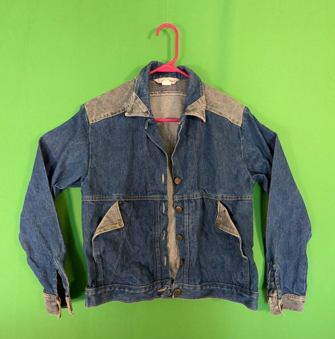 Vintage Chic By H.I.S Denim Jacket Mens Small Blue Long Sleeves