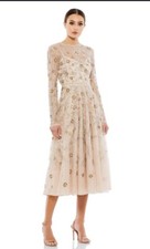 Mac Duggal BEADED ILLUSION A-LINE COCKTAIL Evening Wedding Gown DRESS Sz 16 598$