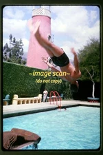 Man Diving into Swimming Pool in Central America, Kodachrome Slide i29b