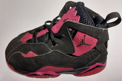 Jordan True Flight Shoes Black Sport Fuchsia Size 8C  used