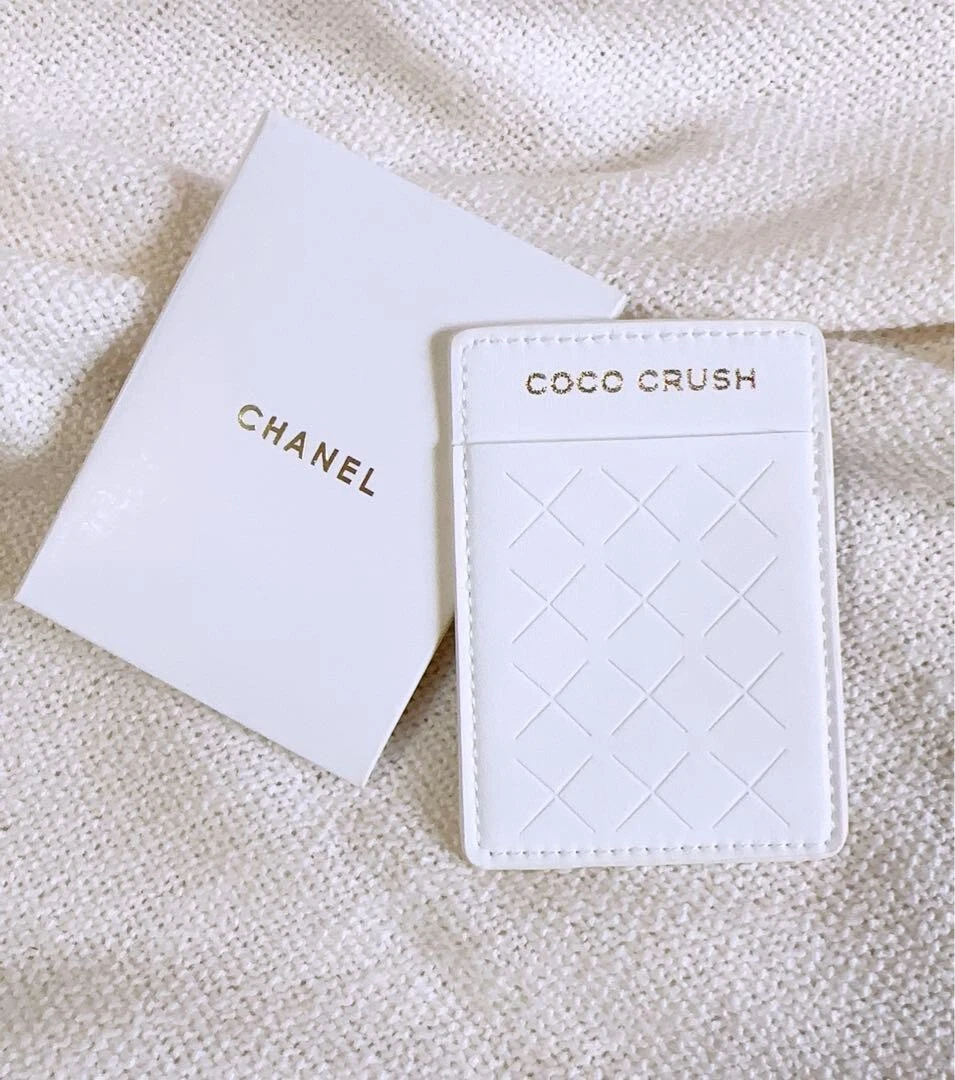 white chanel card holder