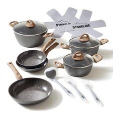 STONELINE Set di pentole in ceramica adatte all'induzione, 14 pezzi,