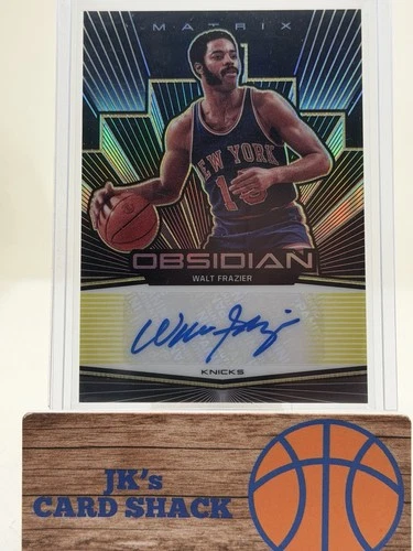 2019-20 Panini Obsidian Walt Frazier Matrix Autographs E/E Yellow /10 #MA-WFZ