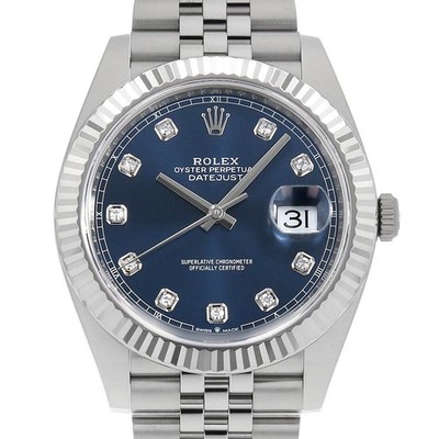 ROLEX Datejust 41 10P diamond 126334G blue 5 row jubilee bracelet Random Num...