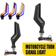 Motorcycle 2PCS LED Dynamic Turn Indicator Signal Blinker DRL Amber Lights Blue