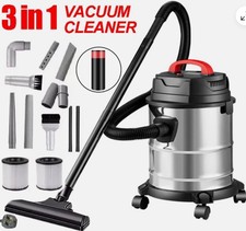 Heavy Duty 2000W Wet & Dry Vacuum Cleaner 20L Wheeled Powerful Compact Cleaning