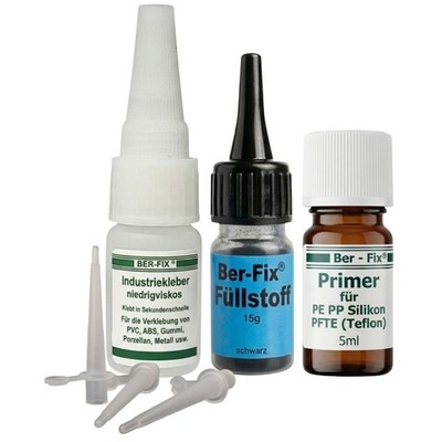 Ber-Fix Schweissnaht Kleber - Profi Primer Füllstoff Set Schwarz für Kunststoff