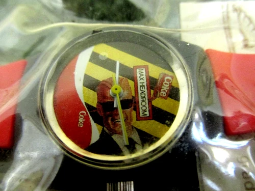 Vintage Max Headroom Coca Cola Coke Wristwatch & Paperwork NEVER OPENED PACKAGE