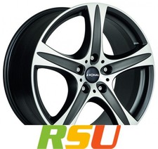 Ronal R55 SUV mattschwarz-frontkopiert 9x19" ET30 LK5 112 ML 76 Alufelgen 19 ...