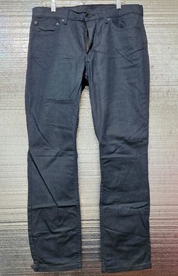 Levis 511 Jeans Mens Black 36x32 Waterless Slim  Pants Tapered Dark Blue 