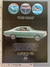 Opel Commodore Coupe Der Sportliche 6-Zylinder 1967 Vintage Ad Werbung Oldtimer