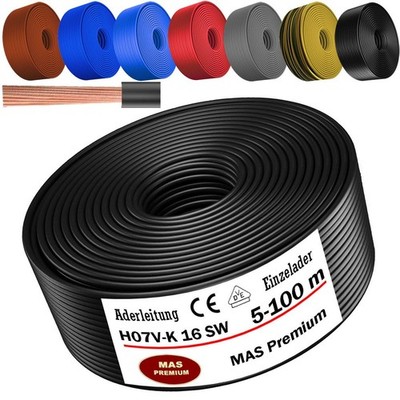 5-100m single-core cable H07V-K 16 fine stranded flexible