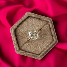 Engagement Diamond Ring 18k Yellow Gold Oval Cut IGI 3 Carat E F VVS2 Lab Grown