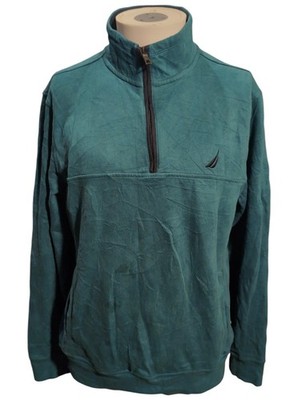 Nautica Herren grün 1/4 Reißverschluss Fleece J-Klasse Logo Medium
