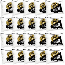20 Pcs Canvas Zipper Pouches Makeup Bags for Cheerleaders Senior Night Gifts