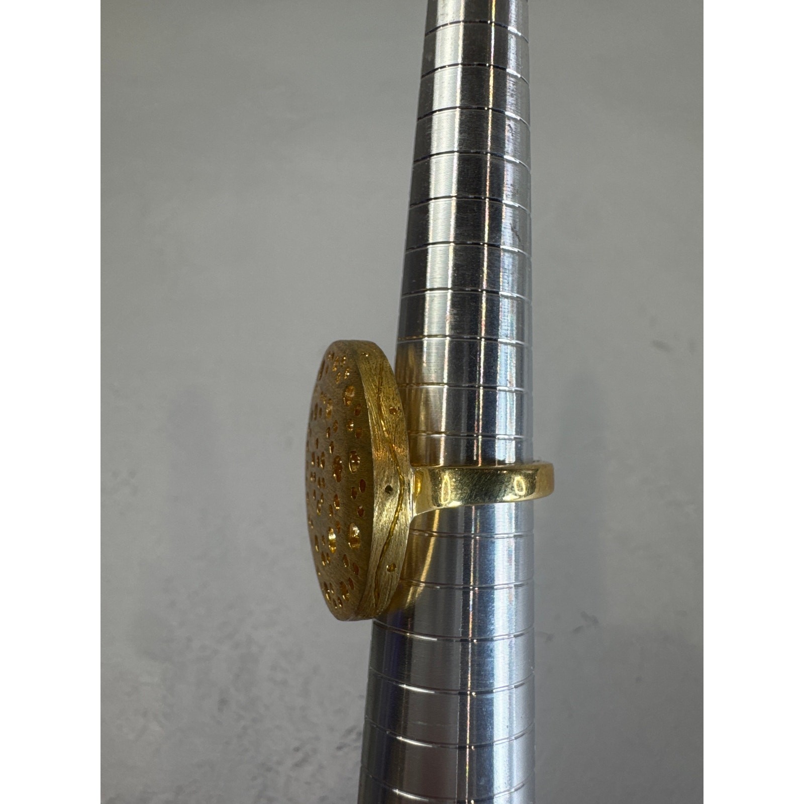 Matte Gold Statement Ring Size 7 Bold Chunky - image 4