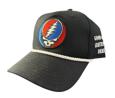 Grateful Dead Branded Steal Your Face Black Snapback Adjustable Rope Hat