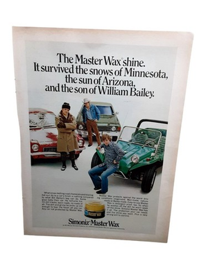 #ad 1972 Simoniz Master Wax Vintage Print Ad Vega Chevelle Dune Buggy Cars $7.95