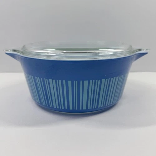 Pyrex Barcode 2 1/2 QT Bowl 475-B Blue With 475 Lid EXCELLENT!  No Chips/Cracks