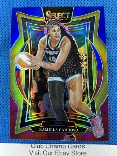 2025 #7 Kamilla Cardoso Panini Select WNBA Concourse Red-Blue Prizm 042/399