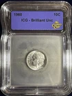 ICG Brilliant Unc 1960 Roosevelt Dime 10C Philadelphia Business Strike Silver🔥