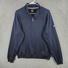 FootJoy Mens Navy Ribbed 1/4 Zip Pullover CBIGG Championship Series 2019 Medium
