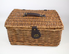 M&S Brown Wicker Hamper – Picnic Basket or Storage Box, 39x30x18cm, Vintage Wove