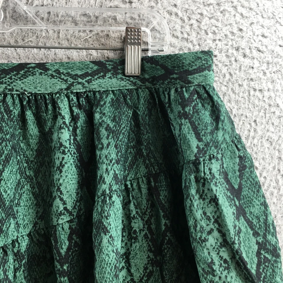 Falda Ava & Viv Línea A Mujer XXL Verde Estampado Serpiente Cintura Elástica Pull On Foto 3 de 4