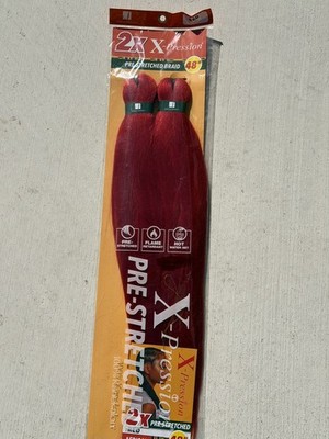 1-pack Braids X-Pression Kanekalon 2X Ultra Pre-Stretched Braid 48  Red