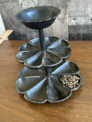 Antique Cast Iron Cobblers Divided 3 Tier Tiered Tray Parts Dish