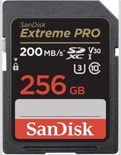 Image of SanDisk 256GB Extreme PRO SDXC card, SD Card, V30 Memory Card, 4K UHD, up to 200