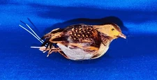 Vintage Feather Finch-Style Clip/Tie-On Bird Ornament 3” Real Feathers