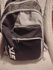 STX Sidewinder Lacrosse Backpack Black/Gray – Stick Straps, 5 Pockets