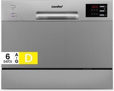Table Top Dishwasher with 6 Place Settings, Mini Countertop Dishwasher for Sm...
