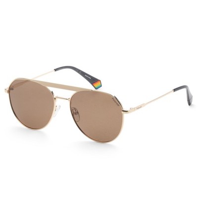 Polaroid Unisex 57Mm Gold Verspiegelte Sonnenbrille Pld6211-S-X-J5G-57