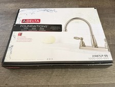 Delta 21987LF-SS Foundations 2-Handle Kitchen Faucet In Stainless Steel NEW