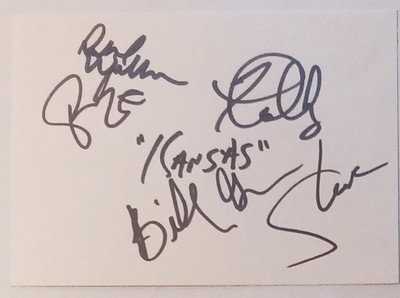 Kansas US rock band autograph signed 4''x6'' card incl. Robby Steinhardt (  2021)