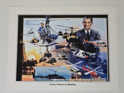 Vintage Bell Helicopter Textron From Vision to Reality Promotional Art Print
